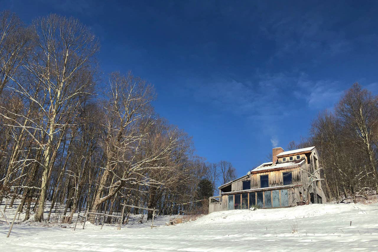 House on a snowy hill