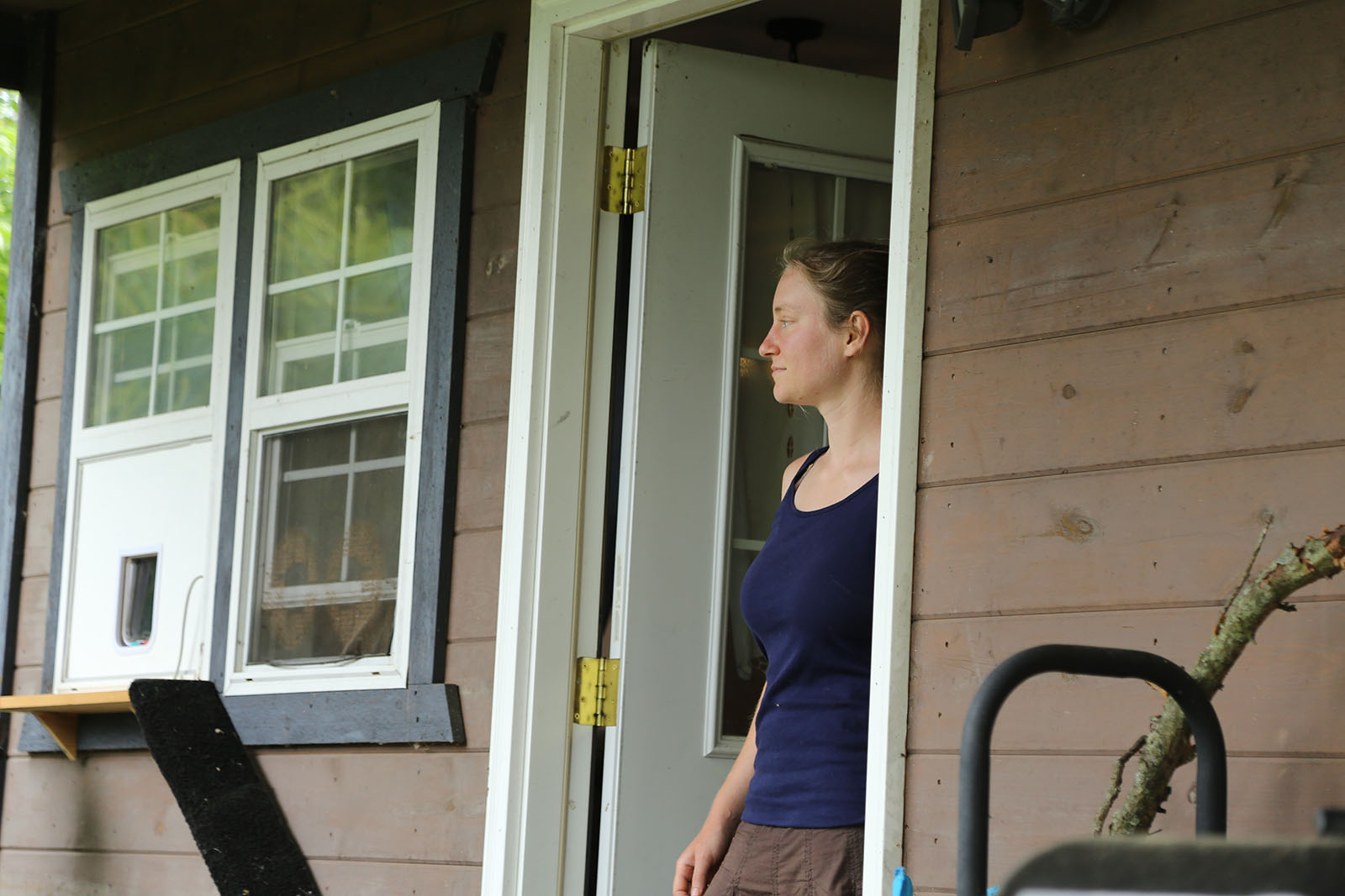 Christine McGuigan standing in her doorway