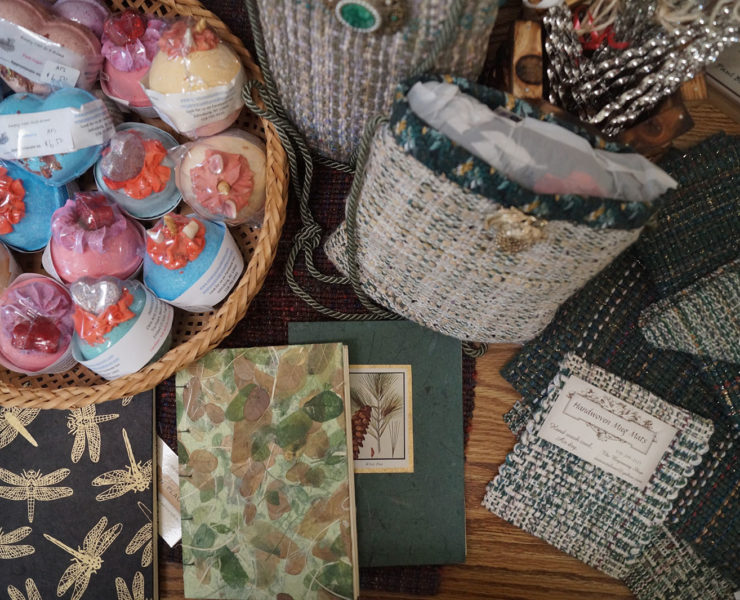 Journals, bags, and soap